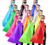 ADJOY Superhero Capes and Masks for Adults Girls and Boys - Team Spirit Building Party Capes - Mixed Colors 12 Sets