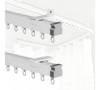 Adjuble 330cm Aluminum Flexible ain Rail Track for Bay & Room Dividers - Wall/Ceiling Mount, Ideal for Shower & L/U Ss, White h