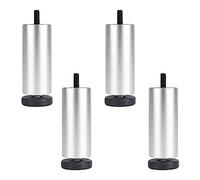 Adjuble 4 Pack Aluminum Sofa Legs - Modern Black & Silver Cabinet Replacement Feet with M8 Threaded Support for Enhanced Fur bili and Sle