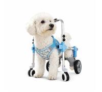 Adjuble 4 Wheel Dog Wheelchair for Front & Hind Legs - Lightweight li Aid for Senior Dogs - table EVA Wheels for Easy Adjustment (Blue XS)