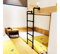 Adjuble 45-77" Escape Ladder for Basement & Attics, Wrought Iron, Wall-Mounted Bunk Bed & Rooftop Climbing Solut, Emerncy Exit Safe Ladder