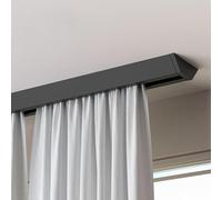 Adjuble 4ft-30ft Ceiling Mounted Sliding Track Rail Set - Quiet Roller Hoo, Perfect for Bedroom, RV, Hospital - Black, 3.9m/13ft, Smooth, Easy Inllat