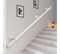 Adjuble 8ft Modern Indoor/Outdoor Wall Mount il Support Kit - Safe Grab Rail for irs and Banisters, Slish White Design, 1ft to 20ft Ran