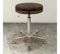 Adjuble Acrylic Rolling Stool with Foot Rest Swivel Height for Spa Salon Tattoo Office & - Brown 18-22" Drafting Task Chair
