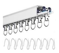 Adjuble Aluminum ain Rod 50-1500 CM - 1-Track Rail with Quiet Rollers, Easy Wall/Ceiling Mount, Perfect for Home Decor & Privacy Soluts