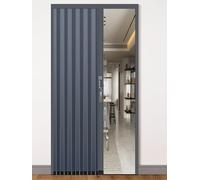Adjuble Aluminum Folding Sliding Door for Bathroom, Space Divider, Lockable, Grey Interior Door, Custom Sizes: H 220cm, W 110cm - Modern & Slish Design