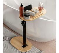 Adjuble Bamboo Bathtub Tray Table - Versatile Sofa & Bedside Table for Living Room, Couch & Bedroom - Perfect for Relaxing, Reading, or Eng Drin