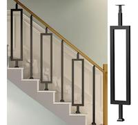 Adjuble Black Metal Railing Spindles - DIY Balusters for Dec, Porches, Steps & Gardens - Slish Banister Posts for Contemporary Home Decor & Safe