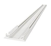 Adjuble Double Rail Window ain Track System 1.4M - Sturdy Aluminum, Quiet, Includes Hoo, Available in White/Black, Ideal for 2.7M/8.8Ft ains