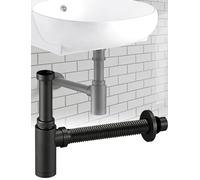 Adjuble inless Steel P Trap Drain Assembly - Flexible Sink Drain Pipe for Bathroom Vani, Round Design, Easy Inllat, Slish Waste Trap for Modern Bathrooms