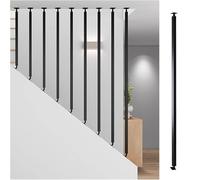 Adjuble ir Railing Spindles - Black Iron Baluster Posts for Double-Deck Homes & Interiors - Universal 80cm (31.5in) Mounting Bracket Included