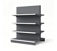 Adjuble Metal Gondola Shelving Unit Retail Store Display Rack Double-Sided 4/5 Tier with Side Mesh Cold Rolled Steel 90x80x160cm (35.4x31.5x63.0in)