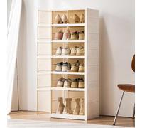 Adjuble Modular Shoe Rack with Doors - 44x34.5x117 cm, White Plastic Sto Solut for Home & Office, Space-Saving Shoe Sto nizer