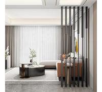 Adjuble No-Drill Room Divider - Ceiling to Floor Partit for Office Privacy & Home Decor, 5-Piece Black Wall Separator, 100cm/39in/3.3ft