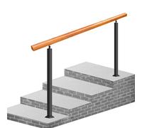Adjuble Outdoor ir Railing, Wooden il for 0-4 Steps, Concrete Porch Guardrail, H90cm x L90cm, Perfect for Safe and Bili on Steps