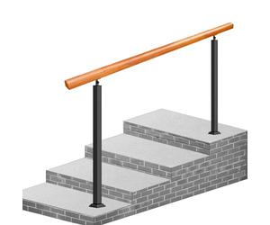 Adjuble Outdoor ir Railing, Wooden il for 0-4 Steps, Concrete Porch Guardrail, H90cm x L90cm, Perfect for Safe and Bili on Steps