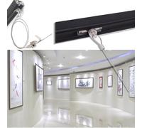 Adjuble Photo Display Rail System with Steel Wire, 59" Cable & 74.8" Track, Perfect for Art Hanging, Home Decor, Gallery Wall, Easy Inllat, Space-Saving Design