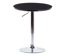 Adjuble Round Bistro Bar Table - PVC Top, Steel Base, Swivel, and Height Adjuble - Black MDF Dining Table for Home Kitchen & Bar Use