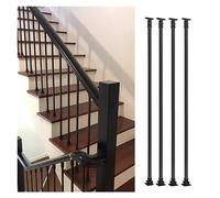 Adjuble Wrought Iron Railing Posts 4-Pack - 55.1" Banister Posts for Indoor/Outdoor Steps - Deck Connectors for Concrete ir Safe and Bili