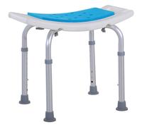 HOMCOM Aluminum Bath/Shower Stool w/ Shower Hole, Blue