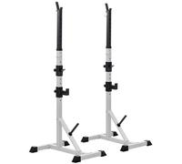 HOMCOM Weights Bar Barbell Rack Squat Stand Adjustable Portable Weight Lifting Max Load 200kg, Suitable For Home Gym Training Work Out