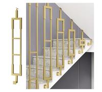 Adjustable 0°-180° Metal Stair Spindles L-Shaped Railing Posts for Apartments & Offices 2.4" Square Base Max Load 250 KG Gold Finish 240cm/94.5in