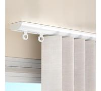 Adjustable 0.70-6.0m (2.3-19.6ft) White Aluminum Curtain Track Single Shower Room Divider Rod 260cm (8.5ft) for Easy Installation and Versatile Use