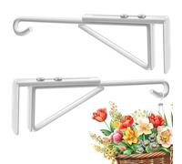 Adjustable (0.9-3") Vinyl Fence Hooks for Hanging Plants, Over the Railing Fence Plant Hangers Outdoor, White Heavy Duty Coated Steel Patio Hooks for Hanging Bird Feeders, Lights, Basket, Pool Tools