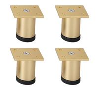 Adjustable 10cm Gold Furniture Legs Set of 4 Anodized Aluminum Table Feet for Kitchen Sofa & Cabinet - Ø38mm Stylish Modern Furniture Supports