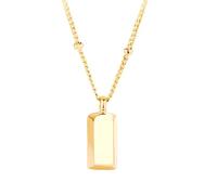 Adjustable 16+2 Inch Gold-Plated Sterling Silver Bar Pendant Necklace For Women, Dainty Non-Tarnish Charm Necklace, Minimalist Small Bar Jewelry Gift