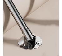 Adjustable 180° Angled Wardrobe Rail Bracket No Drill Silver Shower Bar Support Holder Fits 55 75cm (21" 29") Versatile Closet Rod for Bathroom Organization