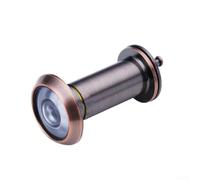 Adjustable 180 Degree Door Peephole Viewer Featuring Zinc Alloy Construction and Privacy Back Cover for Secure Home Entry (Red bronze)