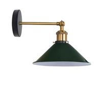 Adjustable 180 Degree Vintage Green Industrial Wall Light Led E27 Swing Arm Metal Sconce