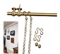 Adjustable 19.6"-98.4" Brass Hanging Kit French Style Multi-Photo Display Wire for Living Room Custom Indoor Art Hanging Rod (1.8m/70.8in/6ft) - Perfect for Home Decor