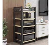 Adjustable 2/3/4/5 Tier Ma Stand - Space-Saving HiFi o & Video Sto Rack Minimalist Console Cabinet for Home Theater Entertainment Center AV Equint.