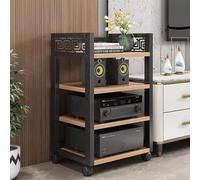 Adjustable 2/3/4/5 Tier Ma Stand - Space-Saving HiFi o & Video Sto Rack Minimalist Console Cabinet for Home Theater & Entertainment System