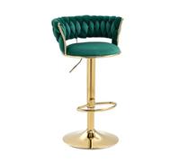 Adjustable 2/4-Piece Green Velvet Swivel Bar Stool Set - Modern Metal Kitchen Stool with Backrest Perfect for Home Bar Pub or Restaurant Use