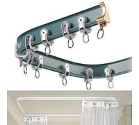 Adjustable 2.7m Blue Flexible Ceiling Rod Kit with Silent Pulleys - Ideal Curved Shower Room Divider Rail for Space Separation and Enhanced Privacy.