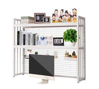 Adjustable 2-Tier Desktop Bookshelf Organizer - Multipurpose Countertop Hutch for Computer Desk, Home Office Storage, Space-Saving Solution, Stylish Book Display