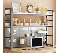 Adjustable 2-Tier Desktop Bookshelf - Space-Saving Desk nizer for Home Office & Dorm 23.6" Multi-Purpose Storage Shelf Perfect for Books Supplies & Decor