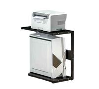 Adjustable 2-Tier Metal Printer Stand & CPU Holder, Elevated Office nizer for Documents, Under-Desk Storage Solution, Space-Saving Design (52x30x64cm)