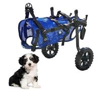 Adjustable 2 Wheel Dog Wheelchair for Small Pets XS Size Folding Design Supportive Mesh Fabric for Hind Legs Lightweight Blue Pet Mobility Aid