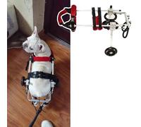 Adjustable 2-Wheel Pet Cart for Small Dogs & Cats - Ideal for Chihuahua, Shih Tzu, Labrador - Hip & Leg Support Harness - Lightweight, Durable & Comfortable (Red)
