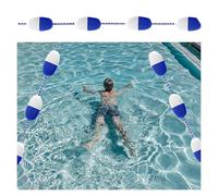 Adjustable 20-100 Ft Floating Pool Safety Line, Nylon Swim Lane Divider Rope with Hooks, Buoy Demarcation Line for Deep & Shallow Pools (21ft/6.4m)