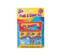 Adjustable 24 Coloured Chalk Sticks Blackboard Chalkboard Pub White Jumbo Eraser Duster Set