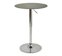 Adjustable 24x24 Round High Top Bar Table Sturdy Metal Iron Counter Table for Bistro Kitchen Coffee Shop Modern Living Room Black Finish Stylish Dining Furniture