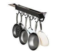 Adjustable 26-56cm Pull Out Mop & Broom Holder, Multi-functional Closet with 18 Hooks, Sliding Under Cabinet Storage for Pots & Pans, Space-Saving Solution