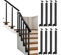 Adjustable 270° Angle Bracket Side Mounted Railing Post - 8 Pack, 85cm/33.5inch Black Deck Spindles for Home, Office, Hotel, Safety & Sl esign