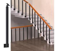 Adjustable 270° Angle Bracket Stair Railing Square Bannister for Indoor Stairs 95cm/37.4in Easy Side Mount Installation 1 Pack Perfect for Concrete Steps