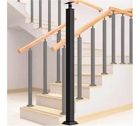 Adjustable 270° Black Iron Handrail Post Decorative Stair Baluster for Loft Decks Barrier Free Indoor Railing Support 75cm Length 1 Piece